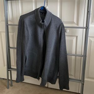 MEN'S MARK ANTHONY GRAY ZIPPER SWEATER JACKET - LARGE SLIM FIT